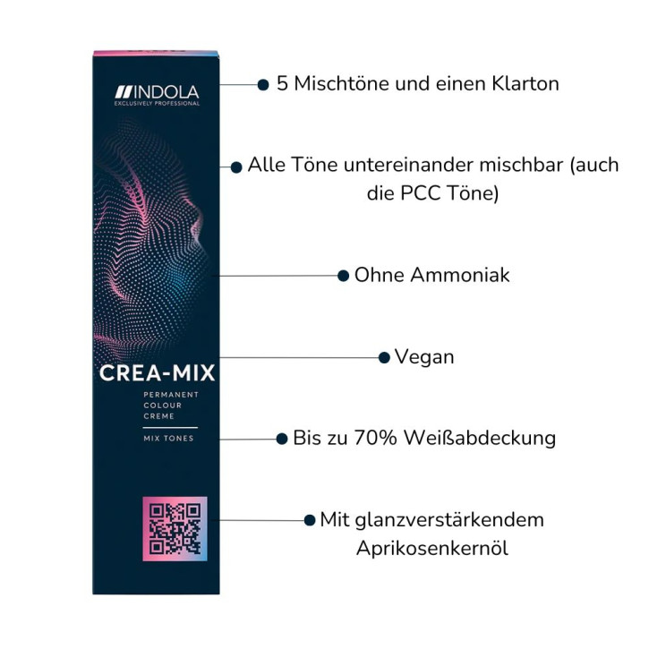 Indola PCC Crea-Mix Permanent Color Cream 0.66 Intensiv Rot 60ml